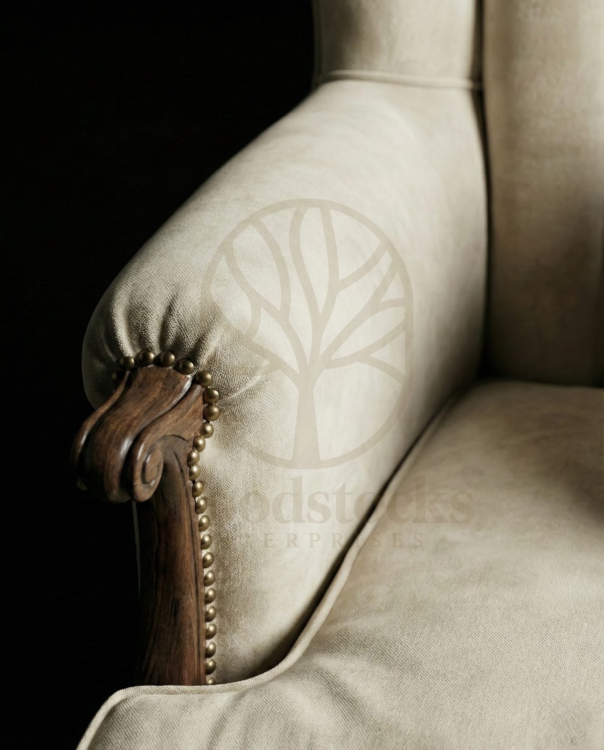 Royal Hand Carved Teak Neoclassical Dawn Salon Chair, Saharanpur, view 3
