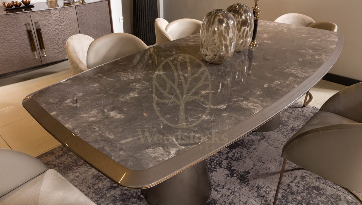 Luxury Madrid Handcrafted Teak Dining Table Set, Saharanpur, view 4