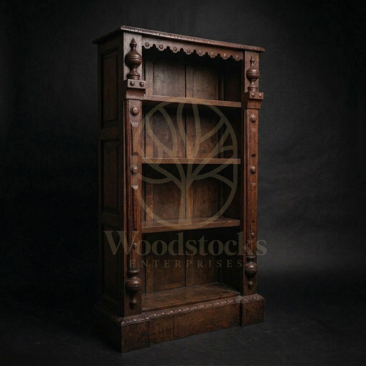 Luxury Teak Victorian Gothic Revival Library Bookcase, Saharanpur, view 4