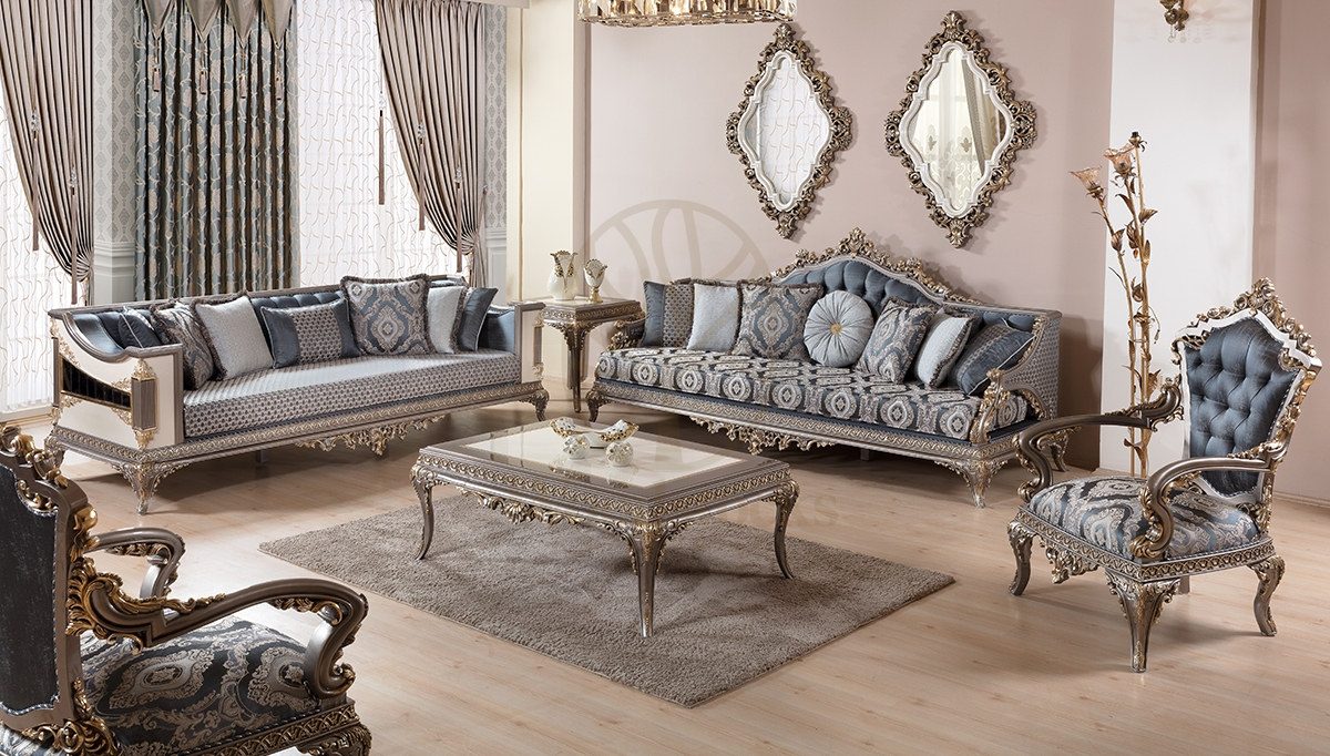 Royal Lotusa Hand Carved Teak Sofa Set, Saharanpur, Sofa Set