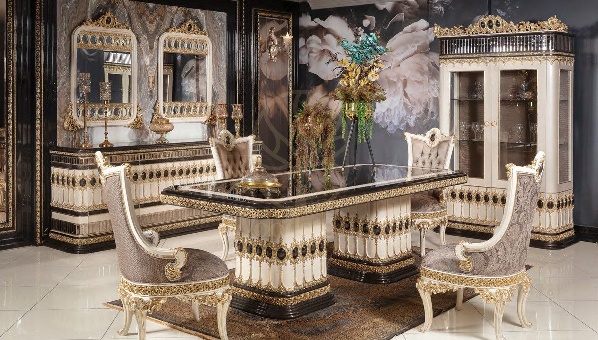 Royal Palmera Hand Carved Teak Dining Table Set, Saharanpur, Dining Table