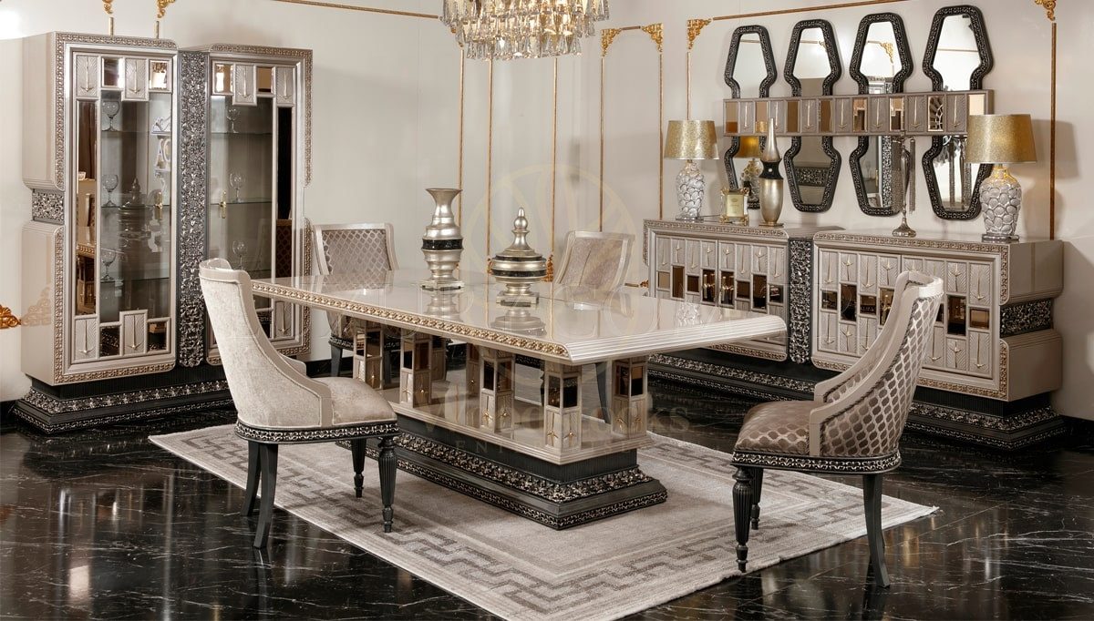 Royal Pars Hand Carved Teak Dining Table Set, Saharanpur, Dining Table