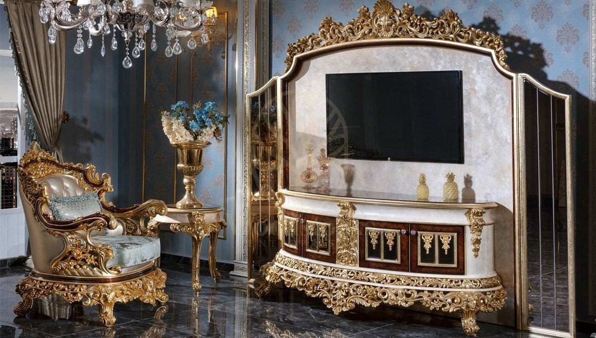 Royal Altay Hand Carved Teak TV Cabinet, Saharanpur, TV Cabinet