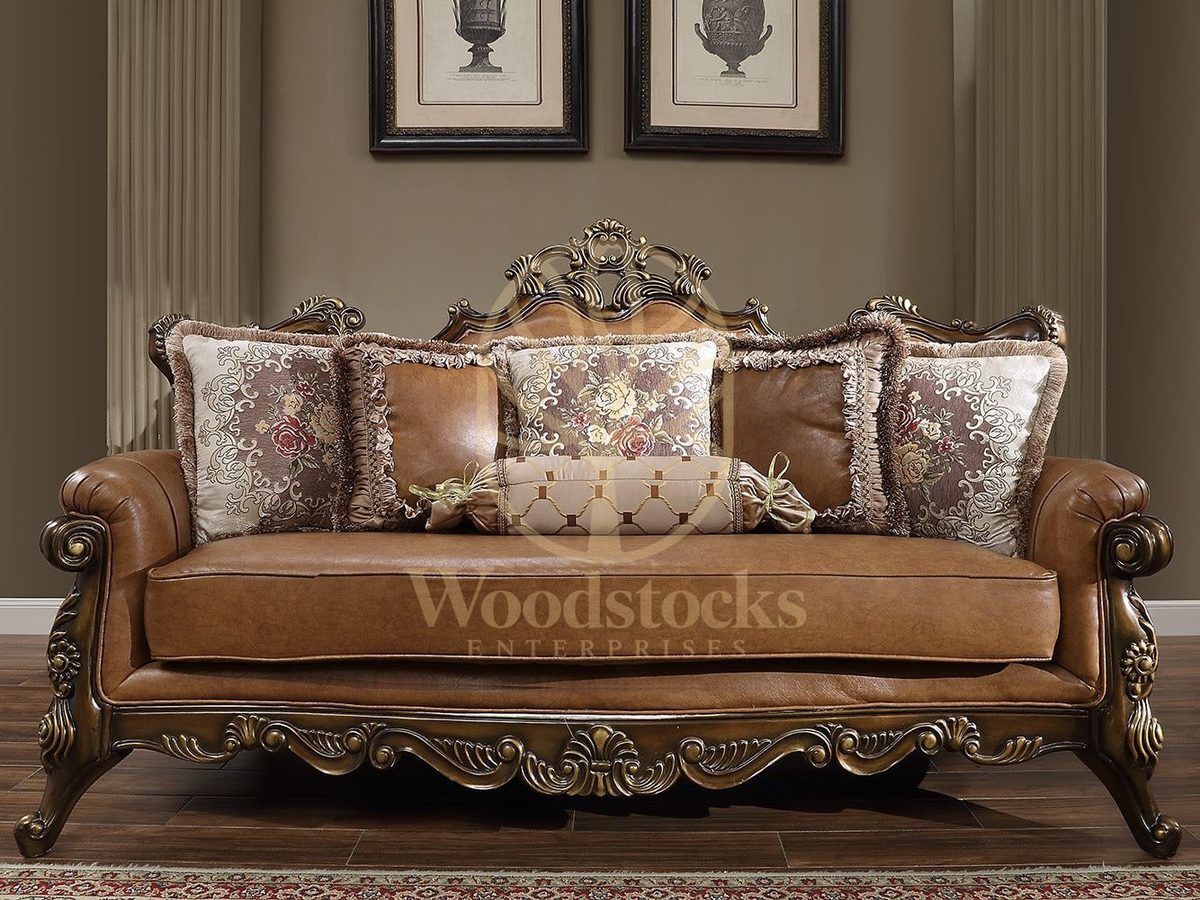 Teak European 3-Piece Sofa Set, alternate view
