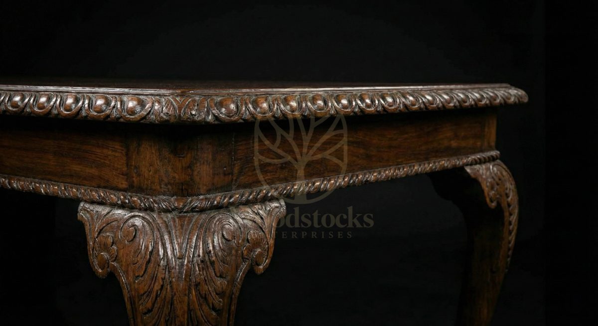 Hand Carved Teak Windsor Chippendale Ball and Claw Dining Suite, Saharanpur, view 5