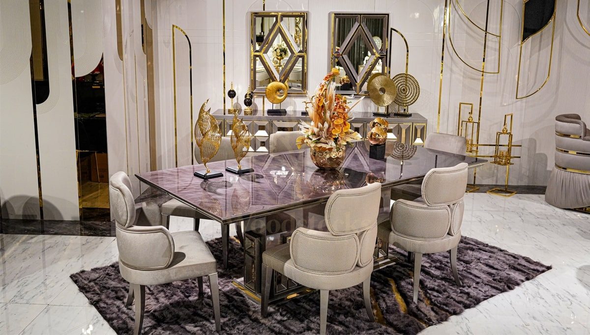 Luxury Vela Handcrafted Teak Dining Table Set, Saharanpur, Dining Table