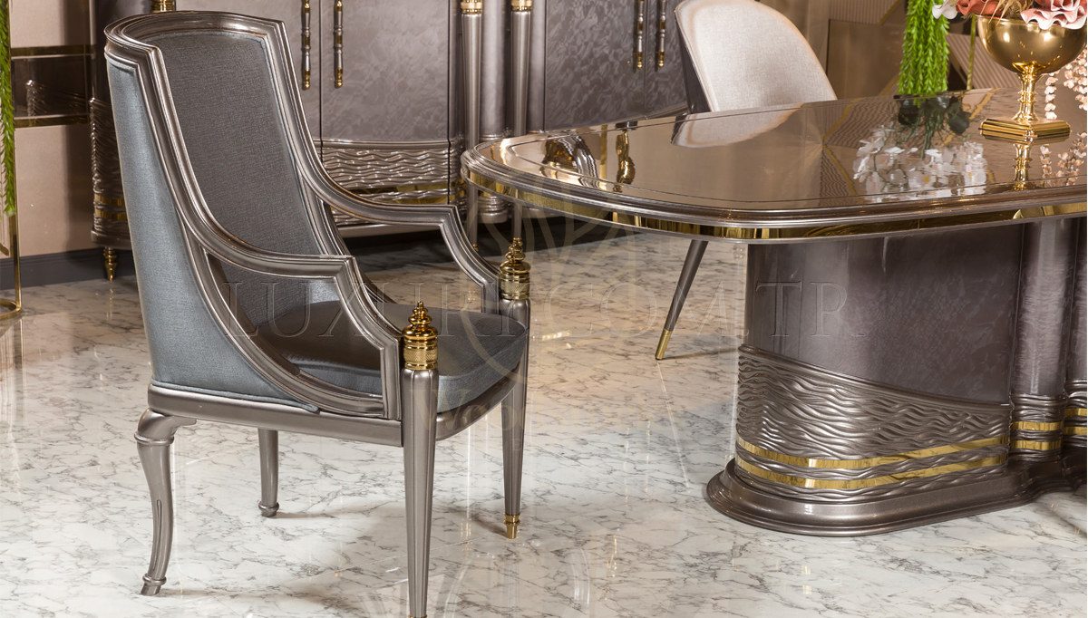 Royal Elsa Hand Carved Teak Dining Table Set, Saharanpur, view 2