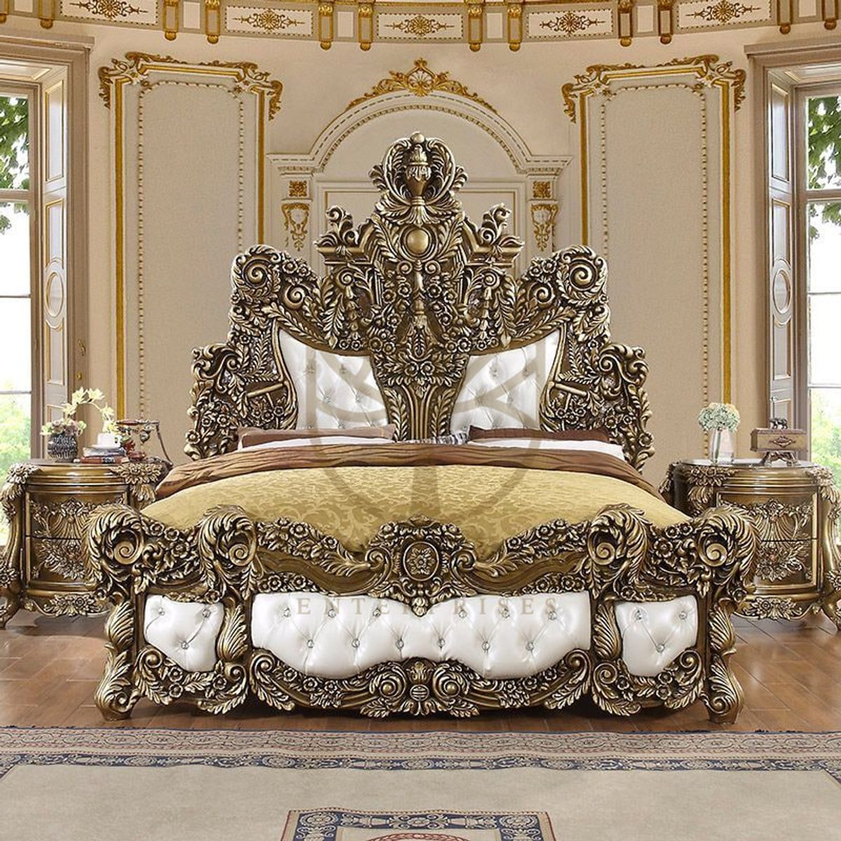 Teak Regal Bronze King Size Bed, King Size Bed