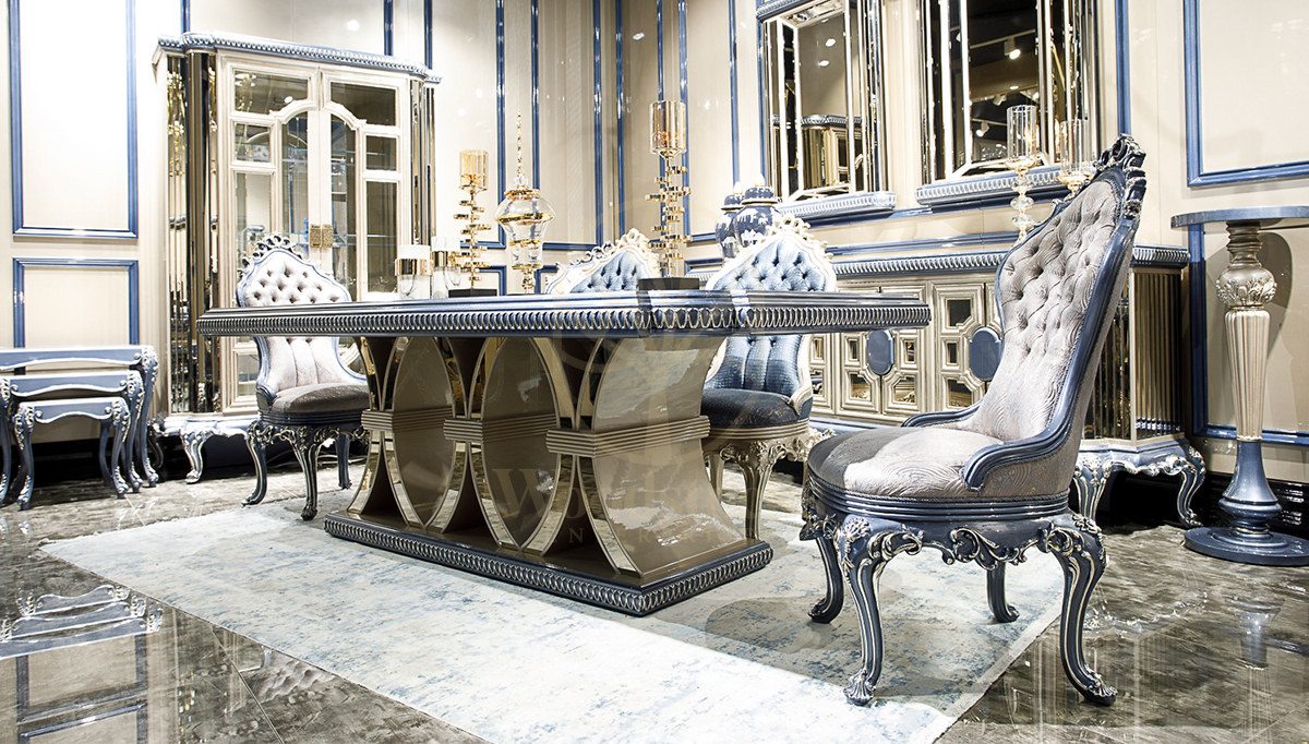 Royal Austin Hand Carved Teak Dining Table Set, Saharanpur, view 2