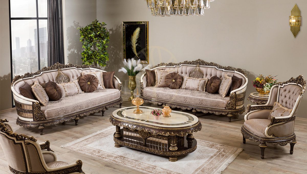 Royal Nirvana Hand Carved Teak Sofa Set, Saharanpur, Sofa Set
