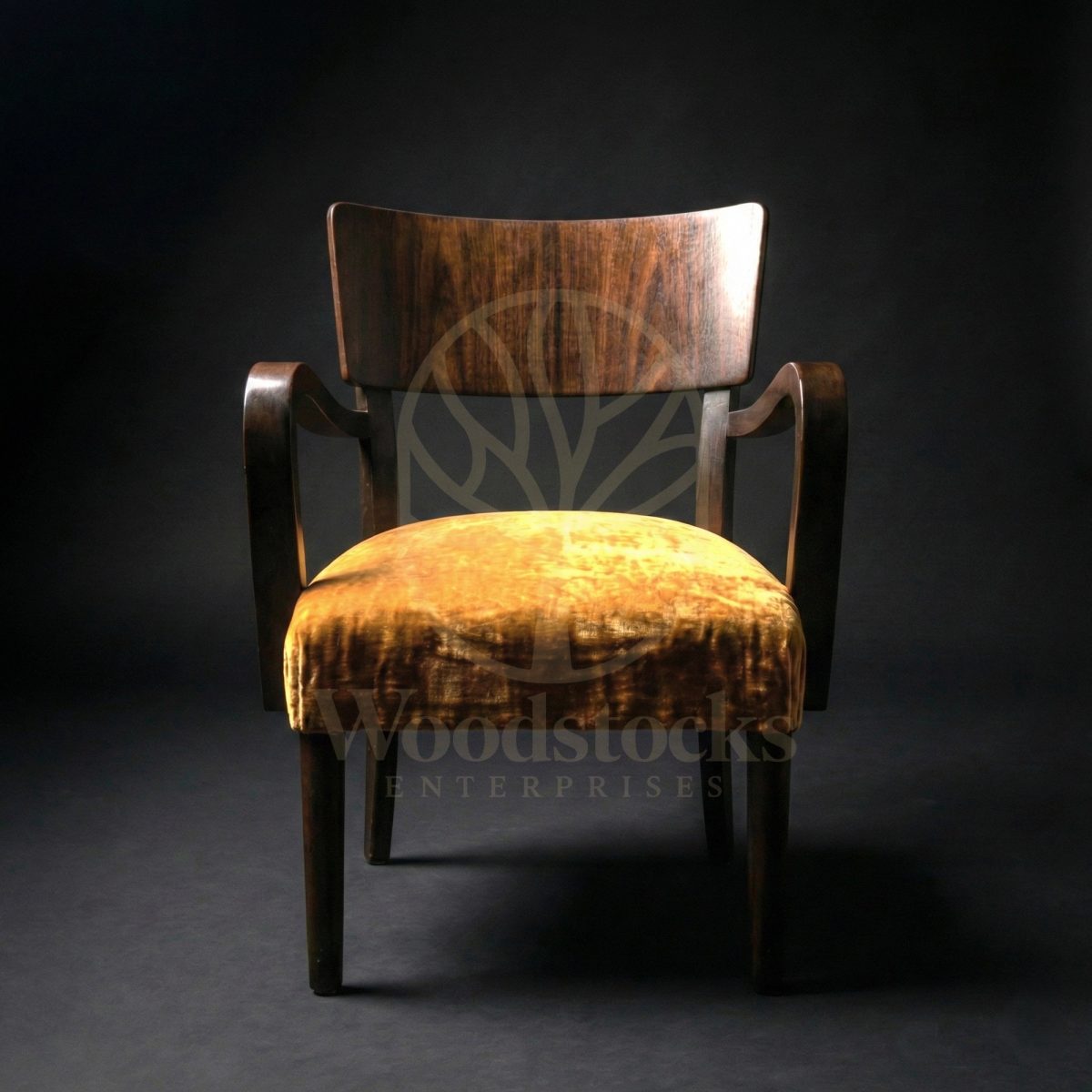 Luxury Teak Prague Art Deco Bridge Armchair, Saharanpur, view 2