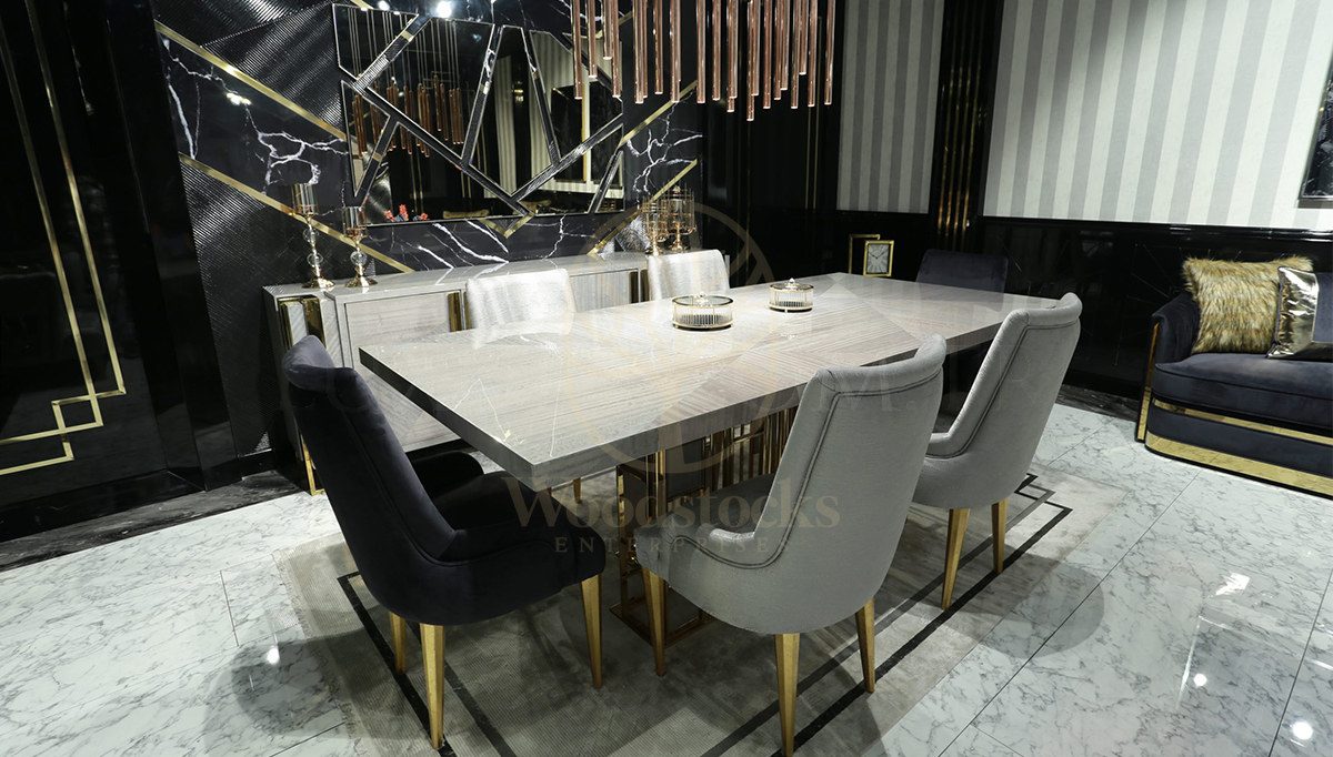Luxury Edmonton Handcrafted Teak Dining Table Set, Saharanpur, Dining Table