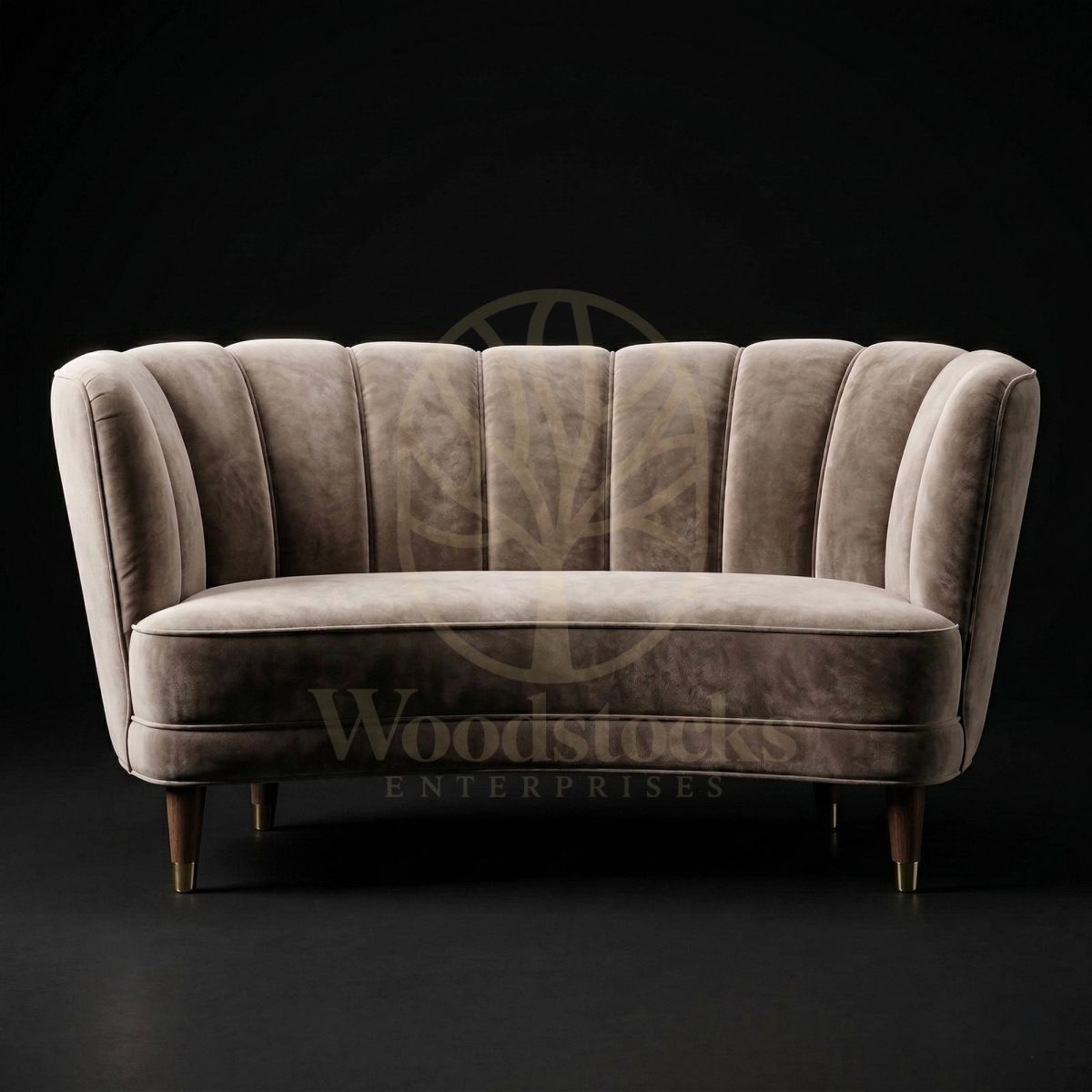 Luxury Teak Danish Art Deco Channel-Back Sofa, Saharanpur, Sofa Set