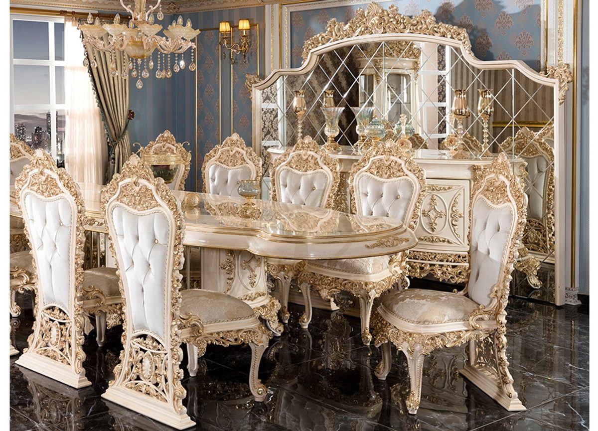 Royal Altay Hand Carved Teak Dining Table Set II, Saharanpur, view 9