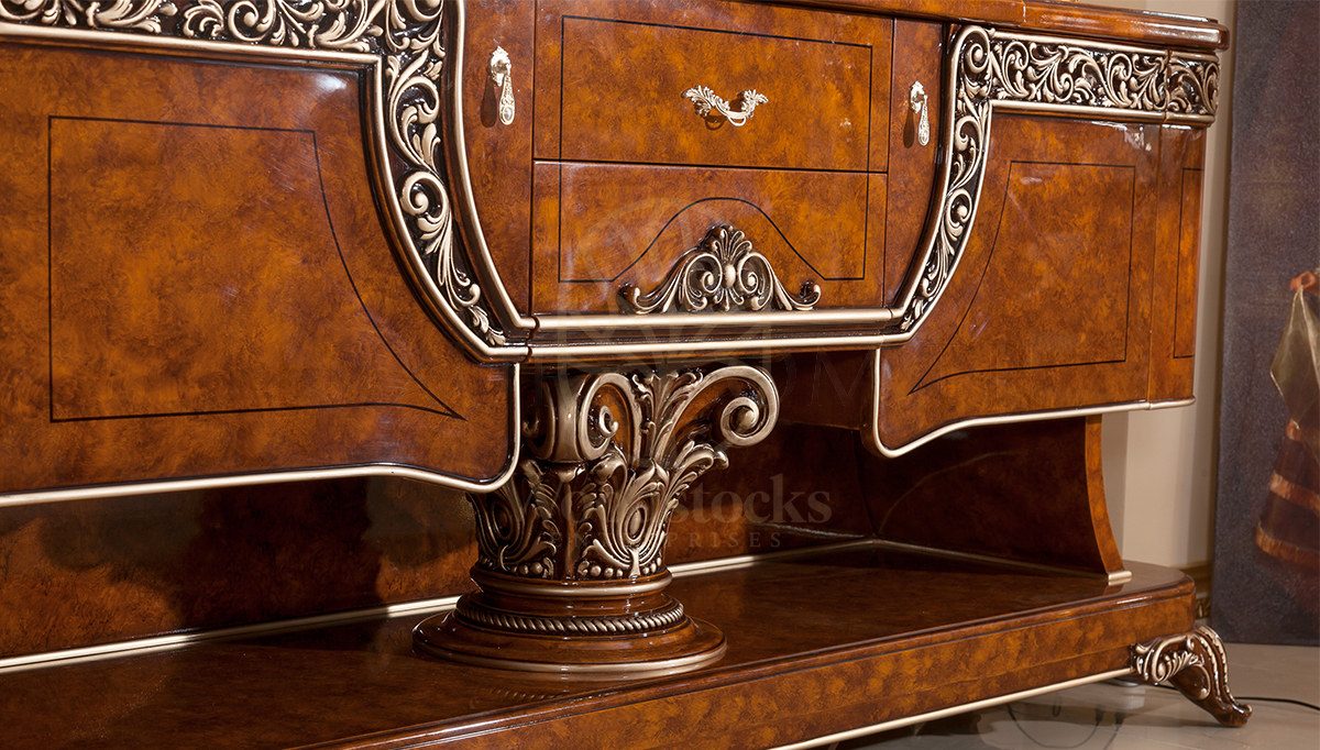 Royal Safir Hand Carved Teak Dining Table Set, Saharanpur, view 9
