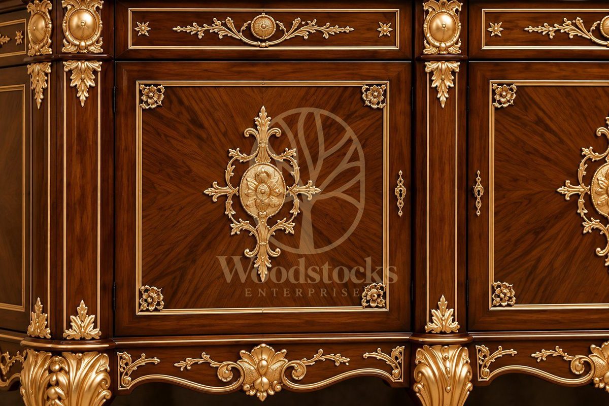 Maharaja Luxury Hand-Carved Teak TV Cabinet, view 4