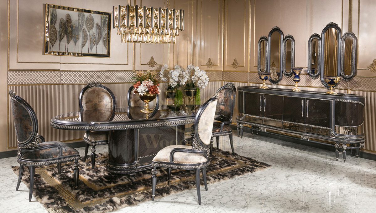 Royal Basel Hand Carved Teak Dining Table Set, Saharanpur, Dining Table