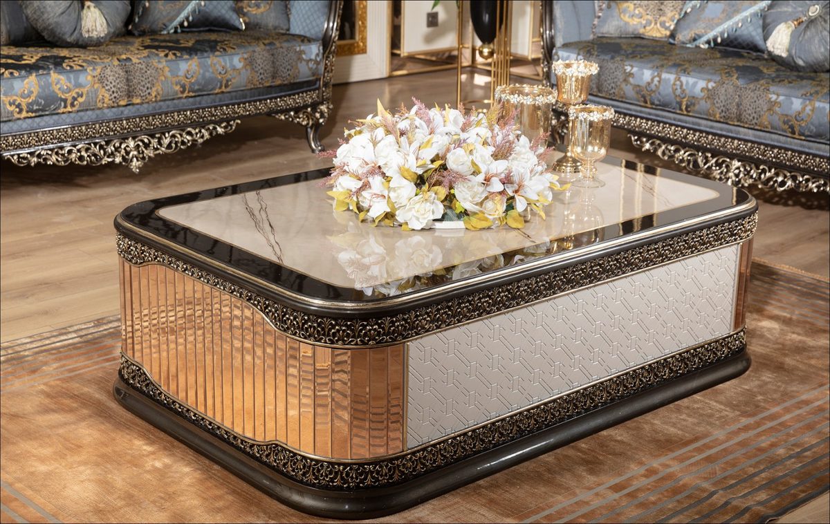 Teak Lagos Ivory and Copper Center Table, Center Table