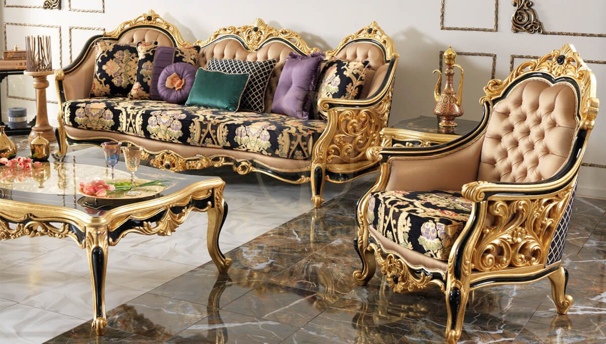 Royal Harzemsah Black Hand Carved Teak Sofa Set, Saharanpur, view 5