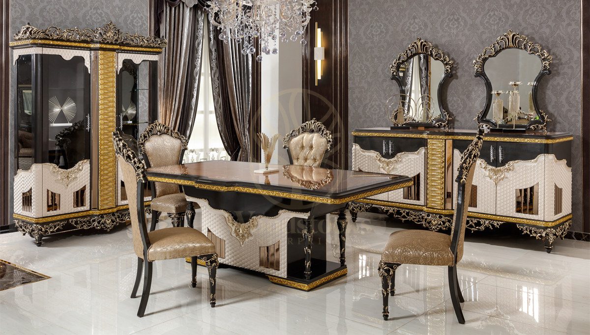 Royal Selda Hand Carved Teak Dining Table Set, Saharanpur, Dining Table