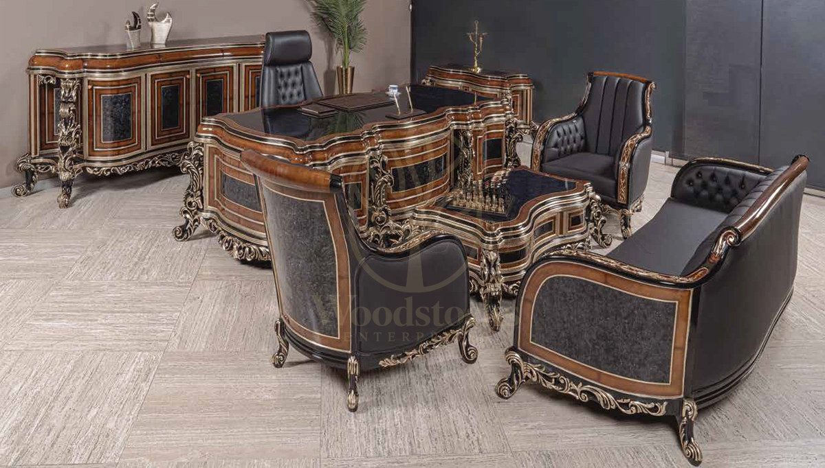 Royal Melba Hand Carved Teak Office Table, Saharanpur, view 5