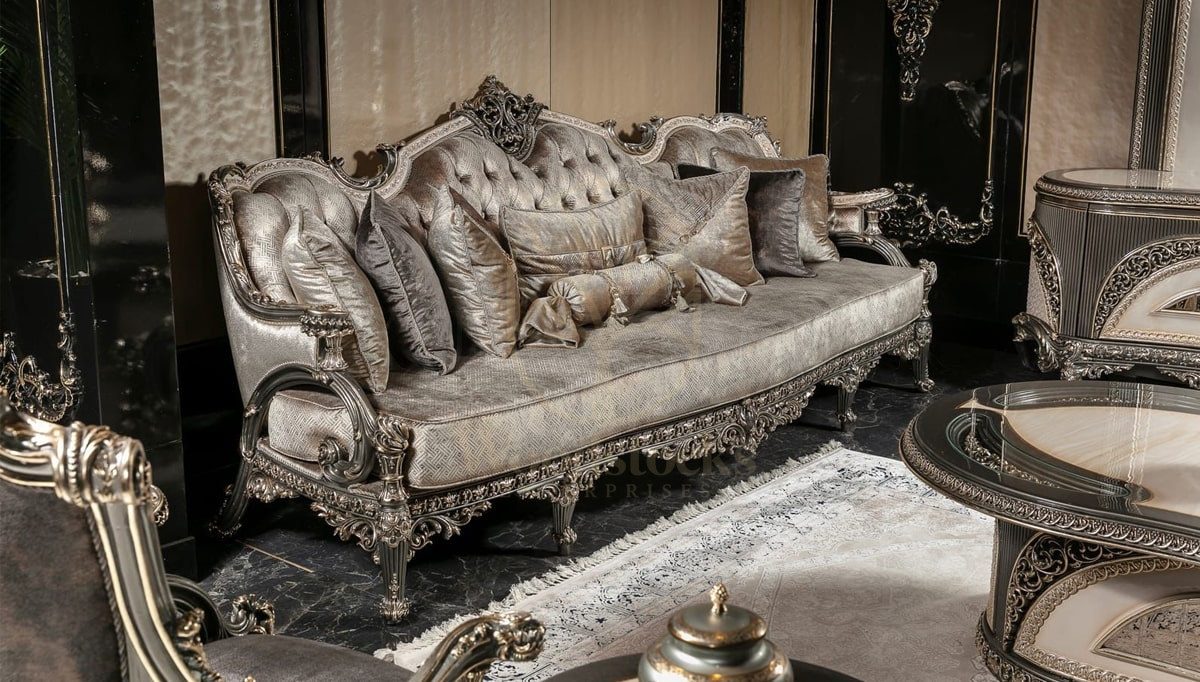 Royal Dolunay Hand Carved Teak Sofa Set, Saharanpur, view 3