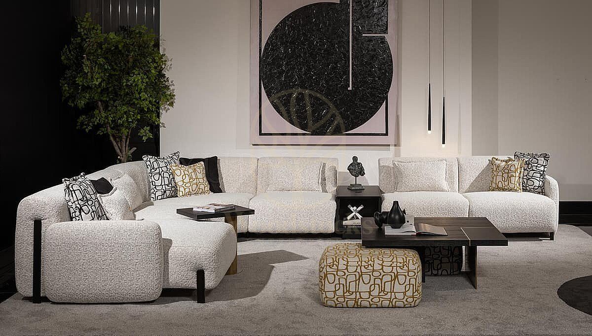 Luxury Cortina Handcrafted Teak L-Shape Sofa II, Saharanpur, view 2