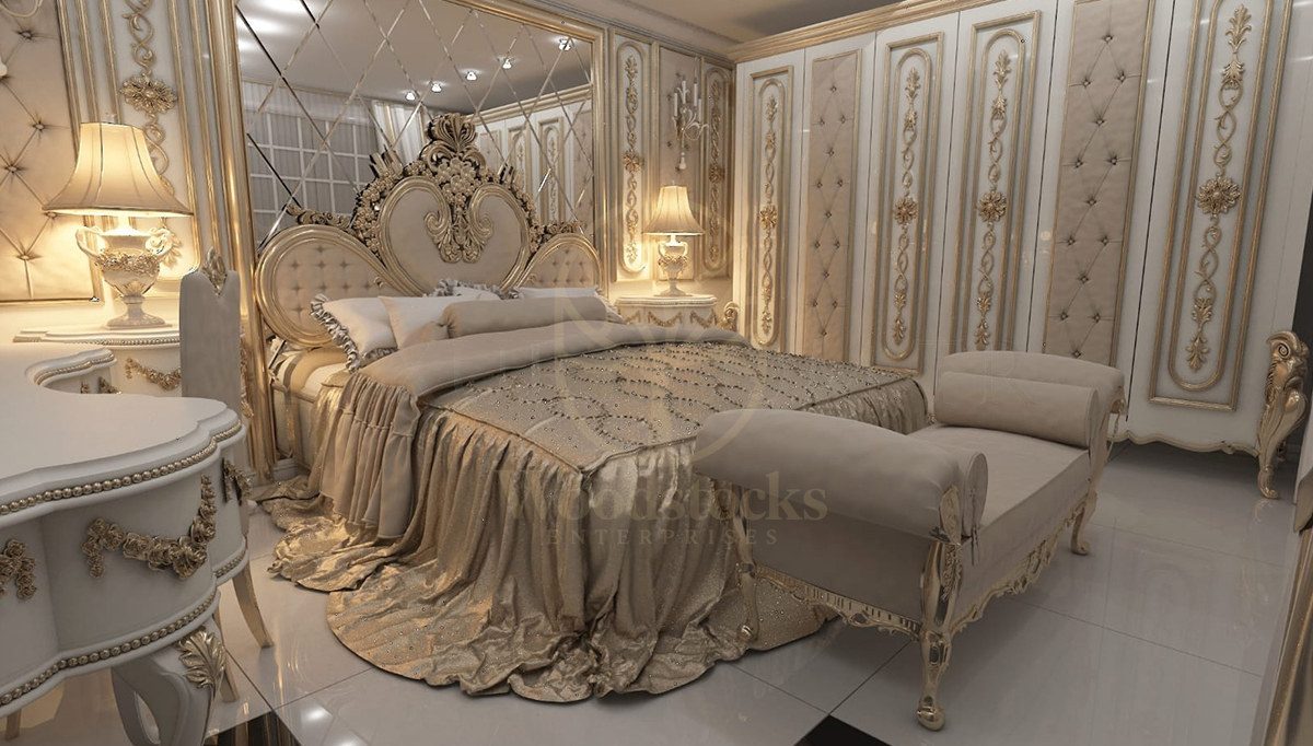 Royal Almelo Hand Carved Teak King Size Bed, Saharanpur, King Size Bed