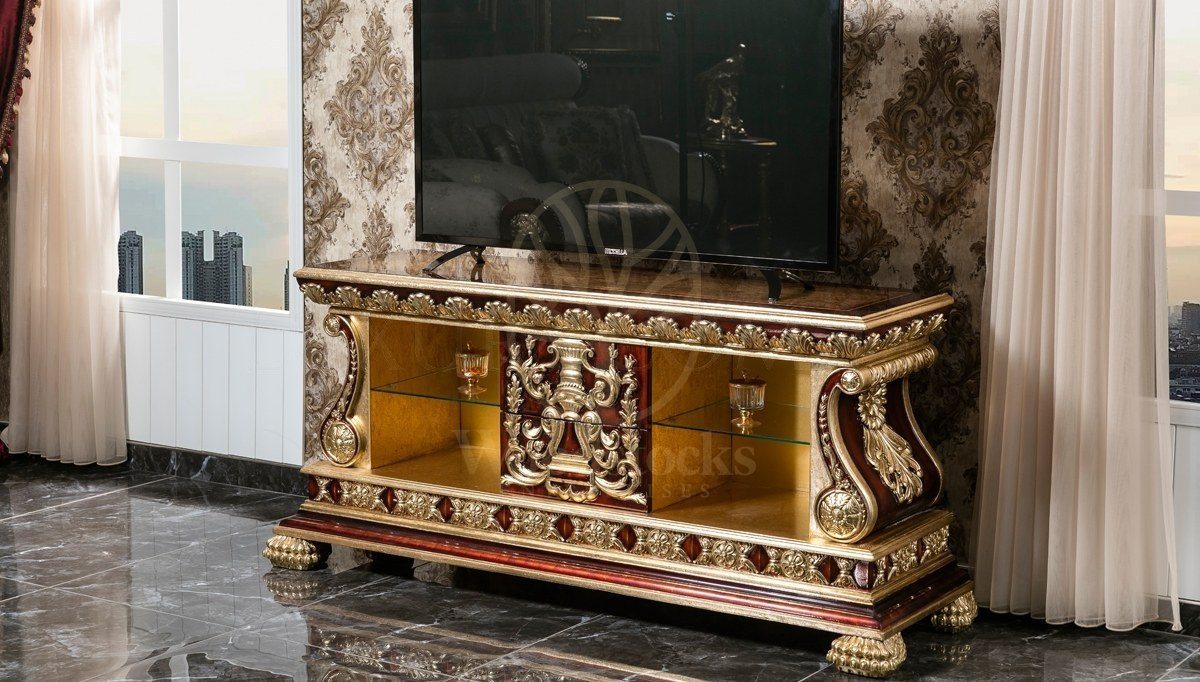 Royal Soci Hand Carved Teak TV Cabinet, Saharanpur, TV Cabinet