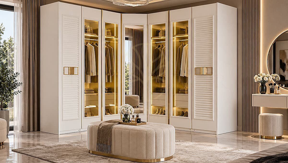 Luxury Luretta Handcrafted Teak Walk-in Wardrobe, Saharanpur, Almirah Wardrobe