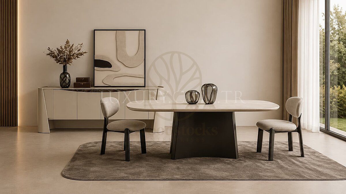 Luxury Bellagio Handcrafted Teak Dining Table Set, Saharanpur, Dining Table