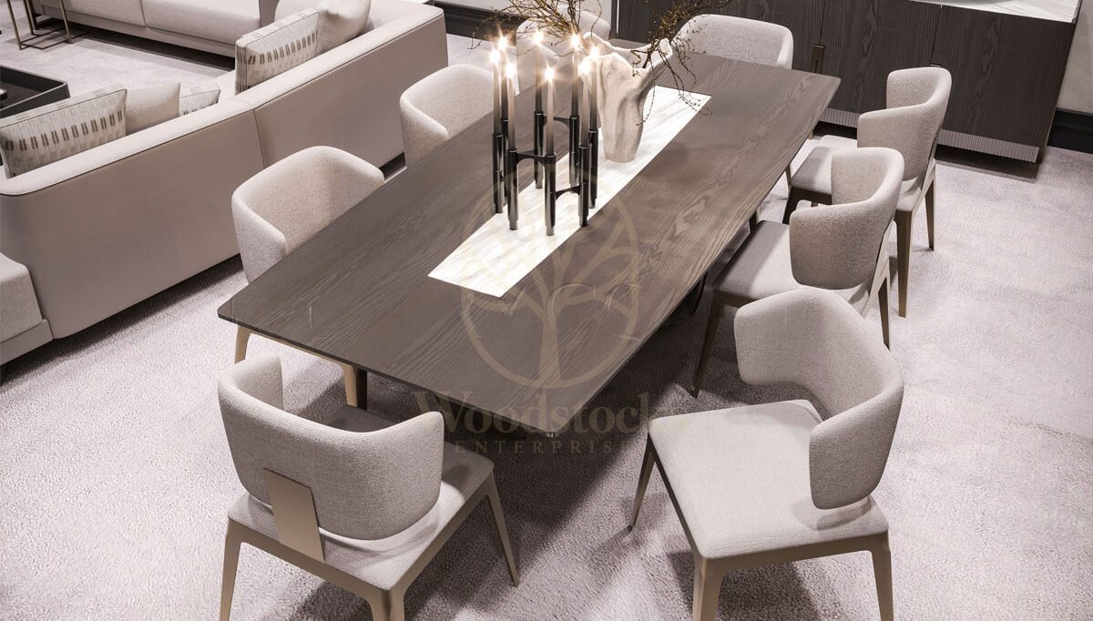 Luxury Nira Handcrafted Teak Dining Table Set, Saharanpur, view 3