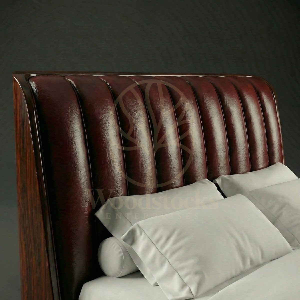 Luxury Teak Miami Streamline Moderne Leather Bed, Saharanpur, view 7