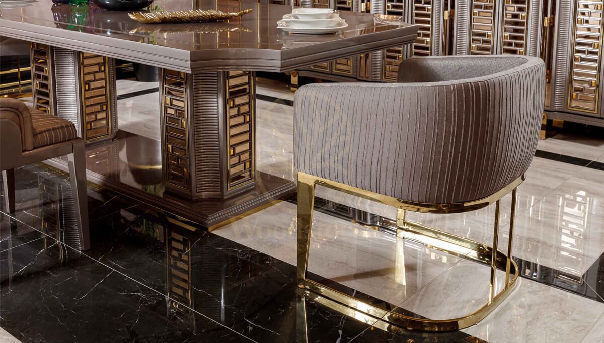 Royal Vietnam Bronze Hand Carved Teak Dining Table Set, Saharanpur, view 6