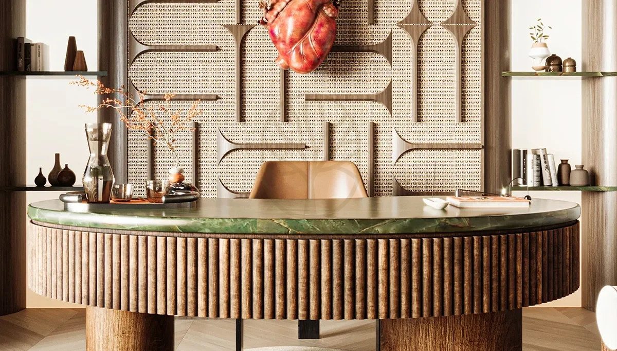 Luxury Oslo Handcrafted Teak Office Table, Saharanpur, view 4
