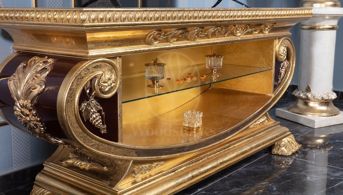 Royal Vanera Hand Carved Teak TV Cabinet, Saharanpur, view 3