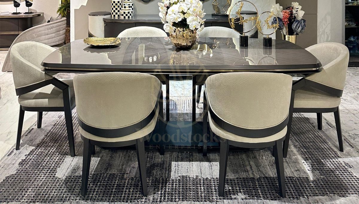 Luxury Pavena Handcrafted Teak Dining Table Set, Saharanpur, view 5