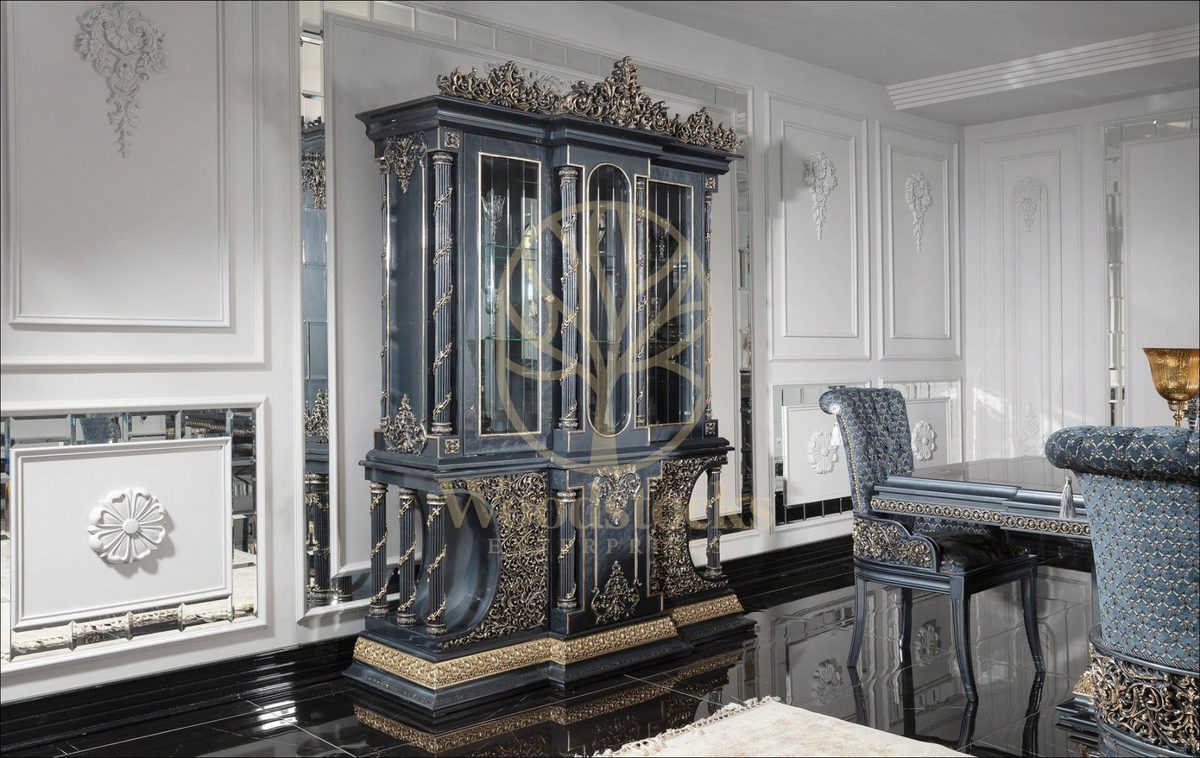 Teak Palace Blue and Silver Dining Set, view 10