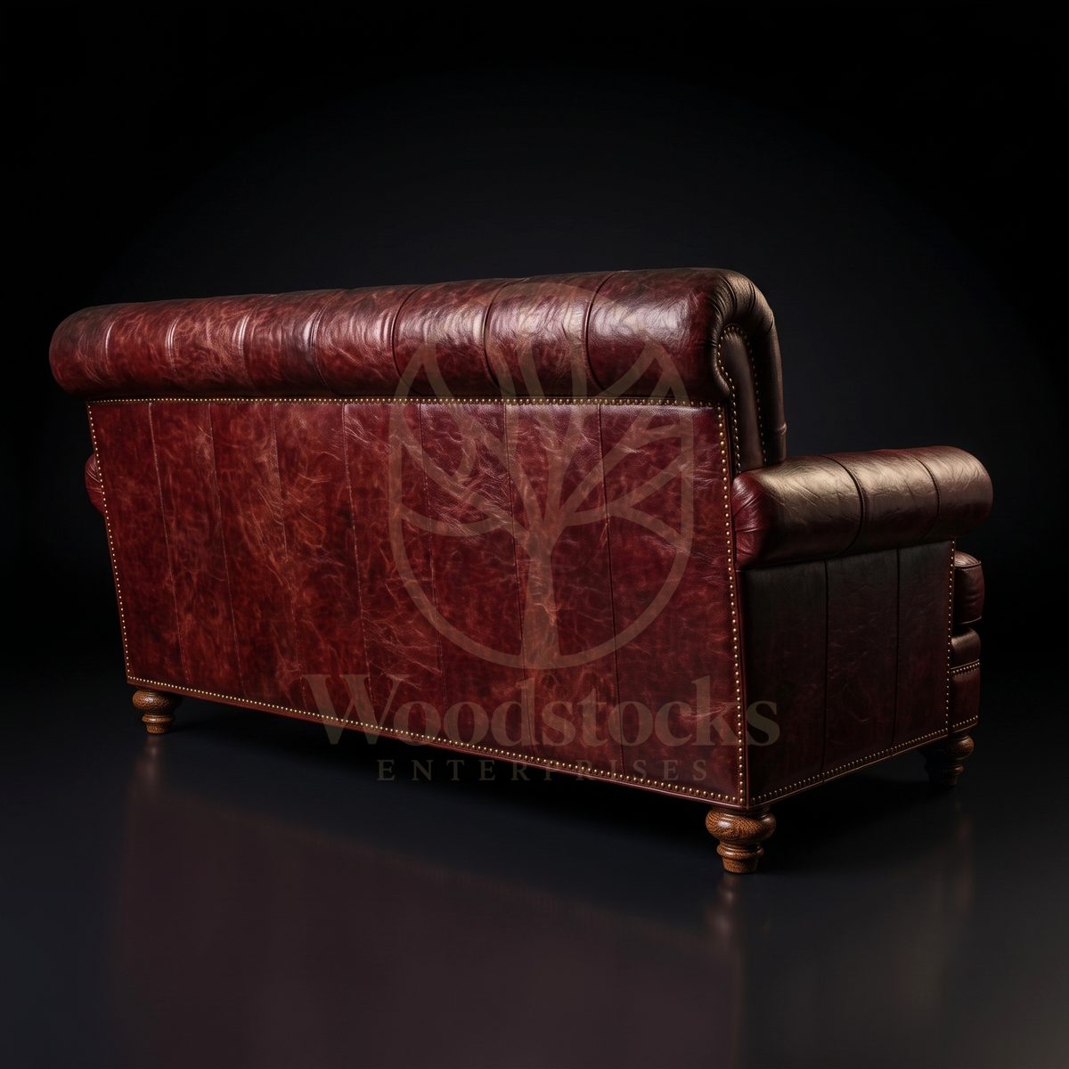 Luxury Teak Lincoln's Inn Chambers Oxblood Leather Loveseat, Saharanpur, view 4