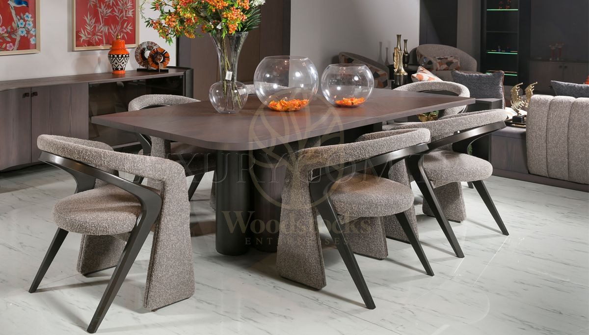 Luxury Mathey Handcrafted Teak Dining Table Set, Saharanpur, view 2