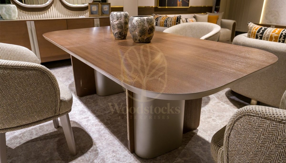 Luxury Santos Handcrafted Teak Dining Table Set, Saharanpur, view 3