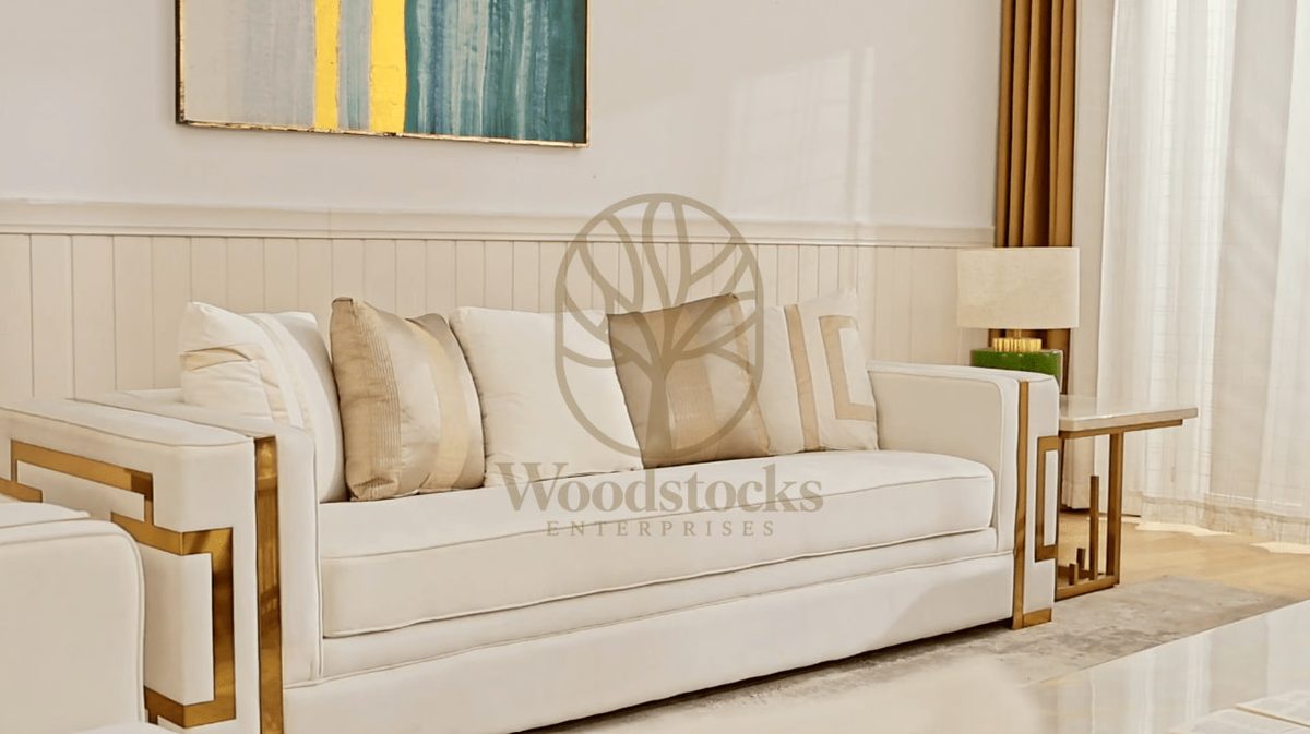 Modern Comfortable Contemporary Gold Sofa Set, view 5