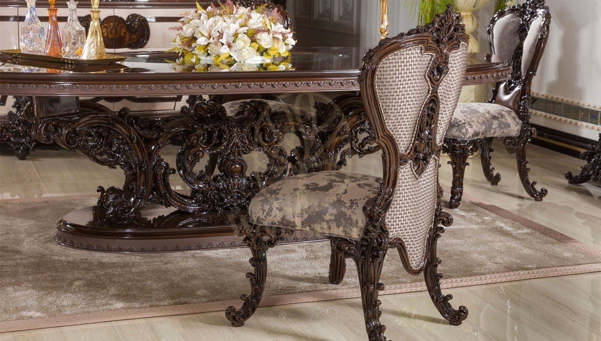 Royal Doyle Hand Carved Teak Dining Table Set, Saharanpur, view 3