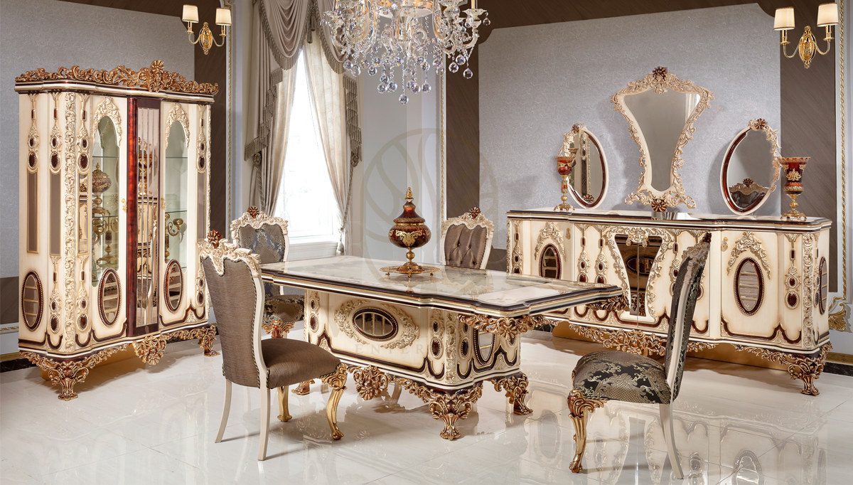 Royal Zenin Hand Carved Teak Dining Table Set, Saharanpur, Dining Table