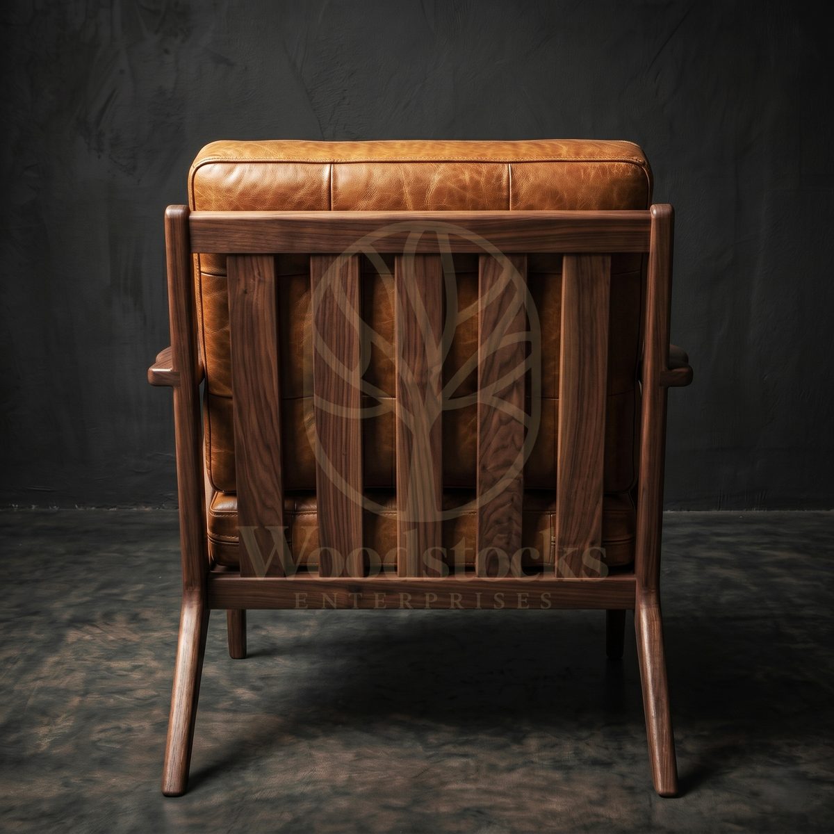 Luxury Teak Nørrebro Danish Mid-Century Leather Armchair, Saharanpur, view 3