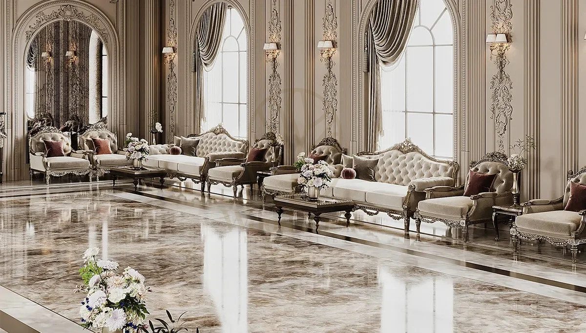 Royal Ottoman Majlis Hand Carved Teak Sofa Set, Saharanpur, view 2
