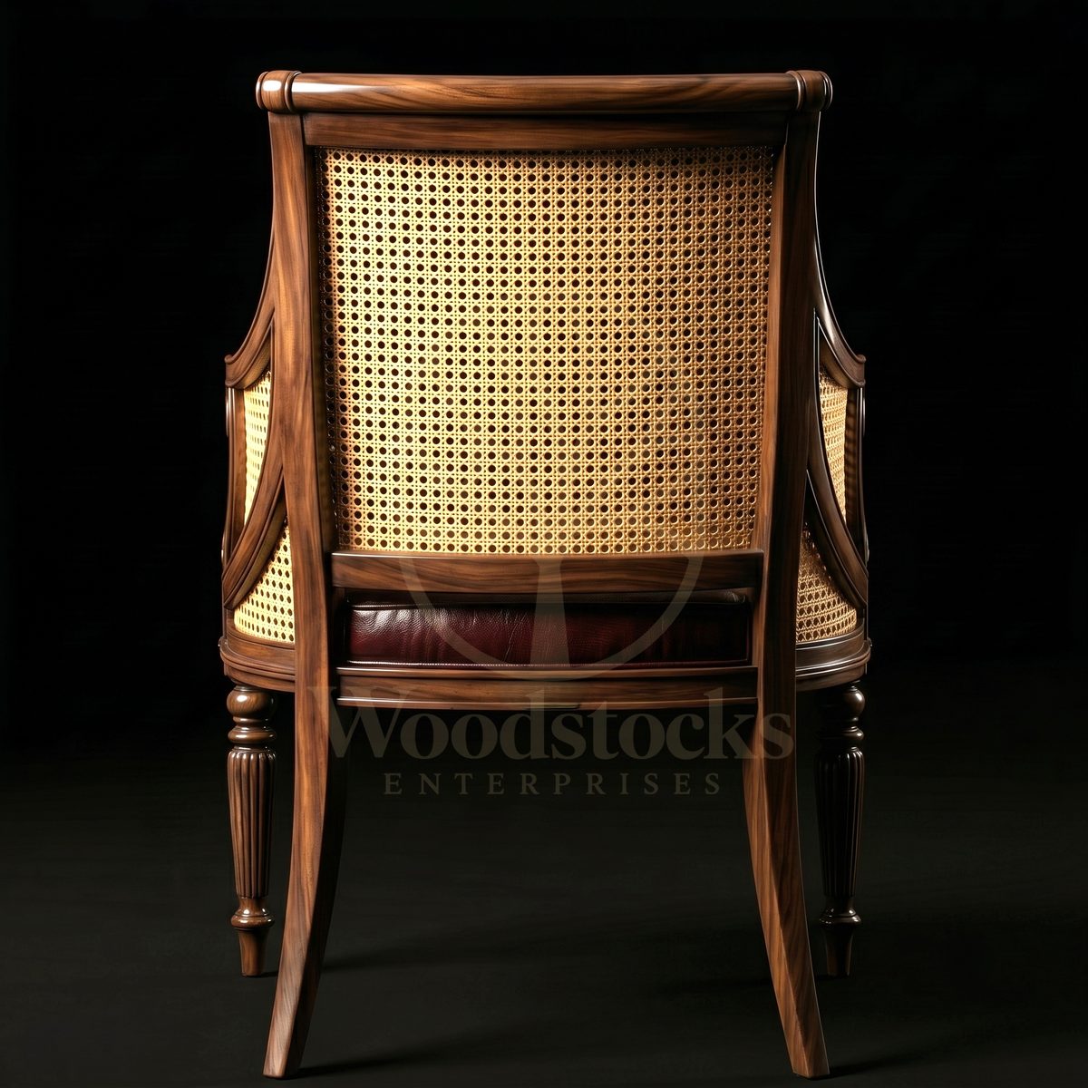 Hand Carved Teak Carlton House Cane Bergère, Saharanpur, view 4