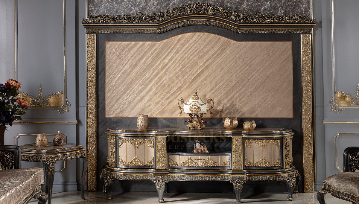 Royal Almira Hand Carved Teak TV Cabinet, Saharanpur, view 2