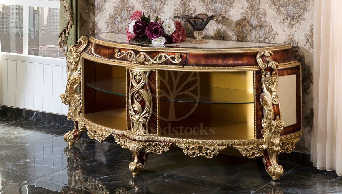 Royal Miresa Hand Carved Teak TV Cabinet, Saharanpur, TV Cabinet