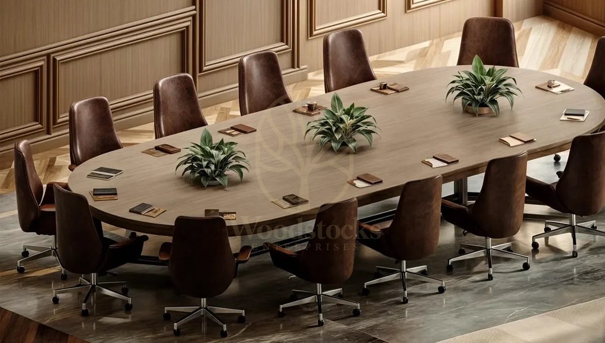 Luxury Meeting Walnut Handcrafted Teak Meeting Table, Saharanpur, Office & Study Table